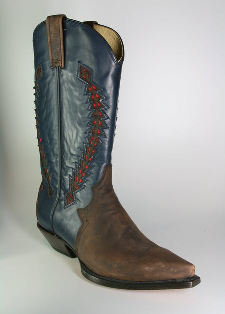 1525 Mezcalero cowboy boots brown blue