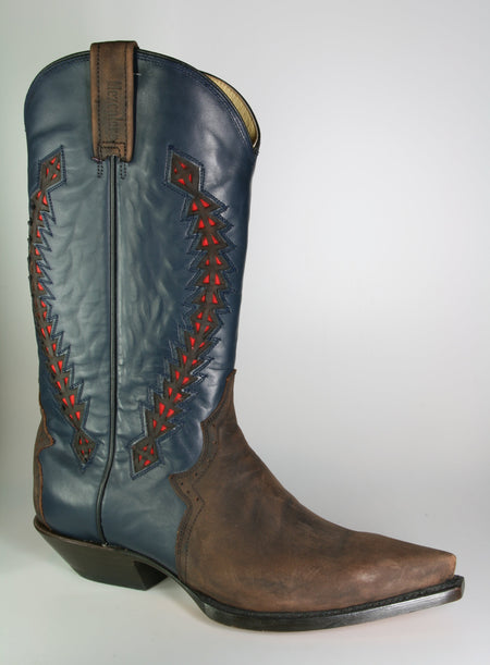 1525 Mezcalero cowboy boots brown blue