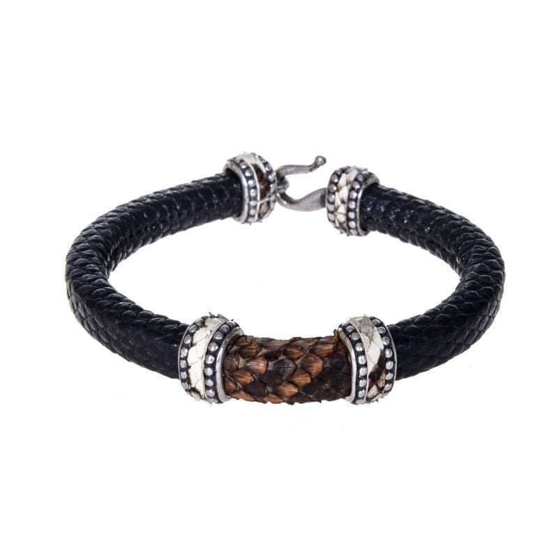 503 Bangle Black Bracelet Lizard Python