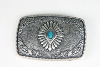 S32213 Buckle Belt Buckle Silver Plated Turquoise