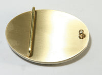 S32724 Buckle Belt buckle brass with green stone