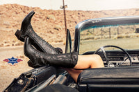 WBL-30 Stars and Stripes Lace-Up Boots Black