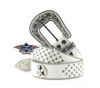 Gürtel Stars and Stripes stone 02 White