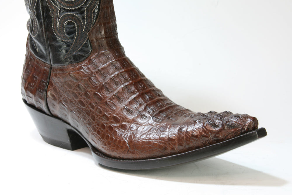 TEXAS cowboy boots Sendra Mexico Caiman Cola Chocolate
