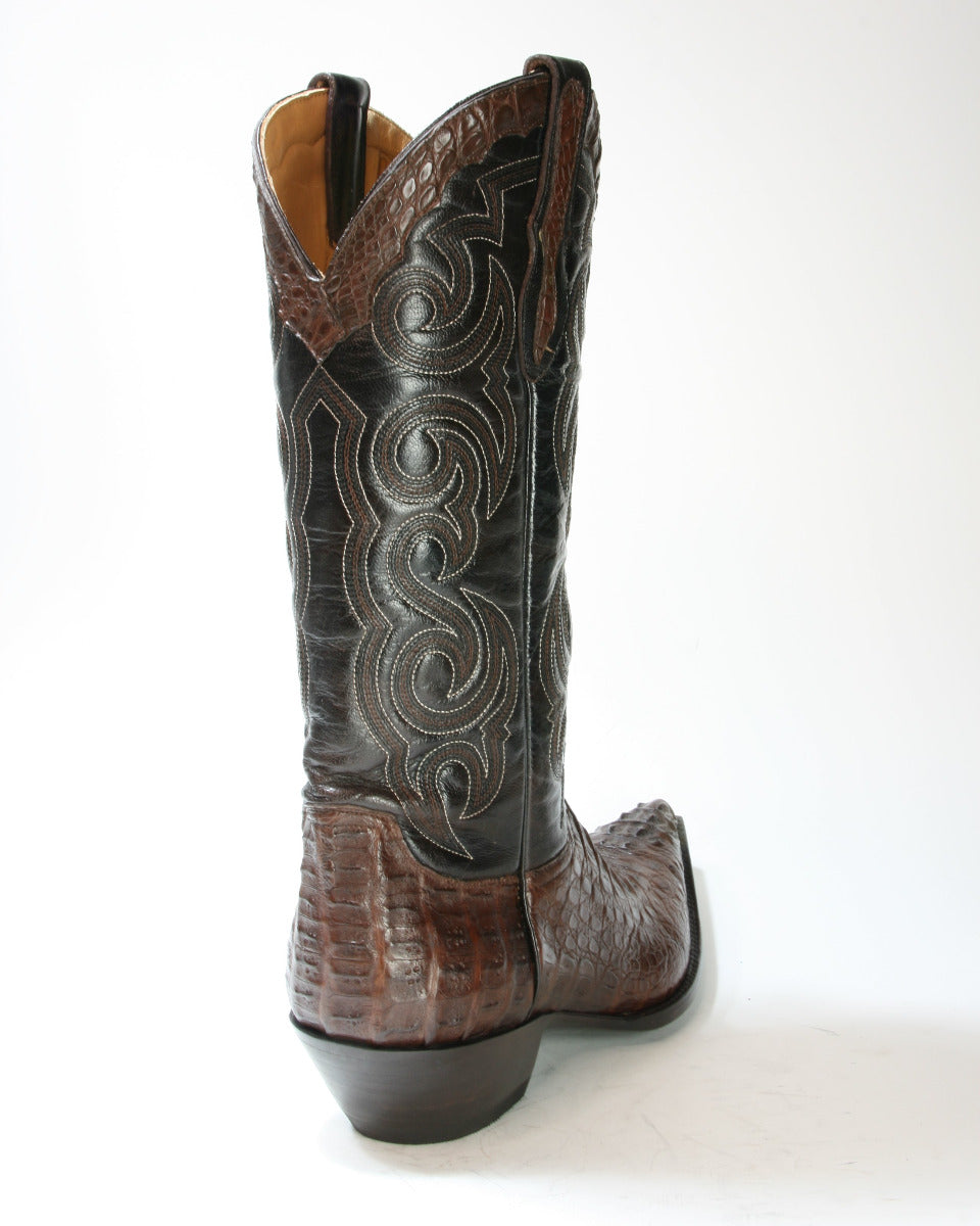 TEXAS cowboy boots Sendra Mexico Caiman Cola Chocolate