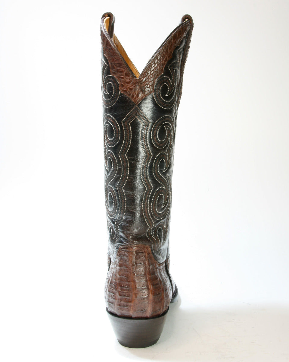 TEXAS cowboy boots Sendra Mexico Caiman Cola Chocolate
