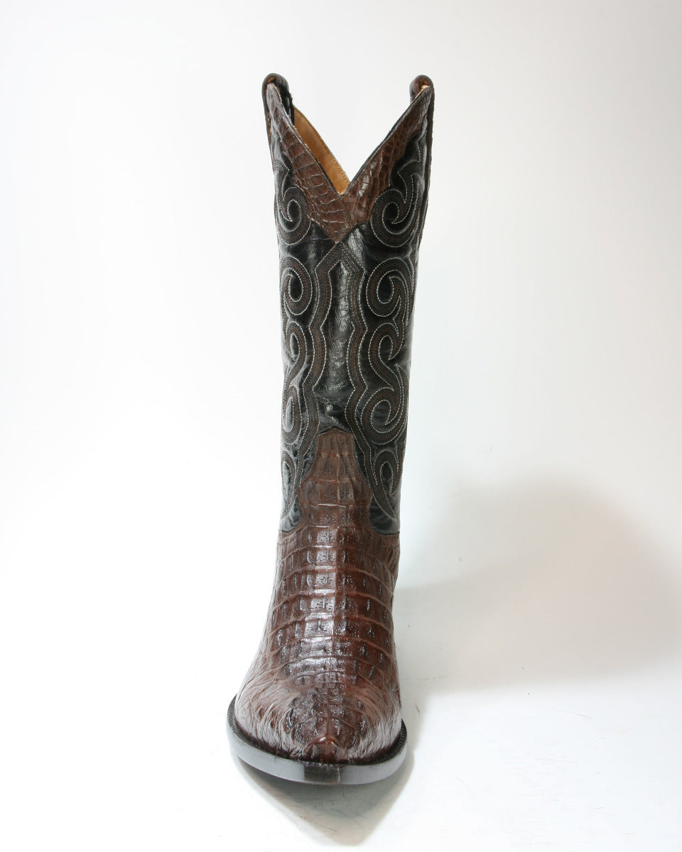 TEXAS cowboy boots Sendra Mexico Caiman Cola Chocolate