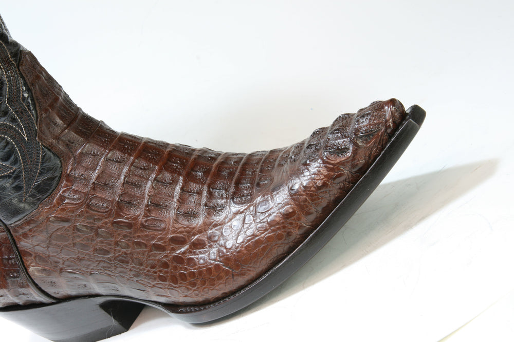TEXAS cowboy boots Sendra Mexico Caiman Cola Chocolate