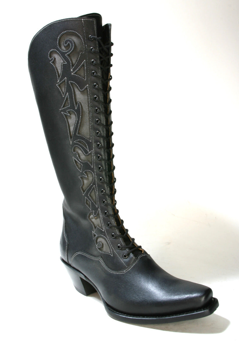 WBL-30 Stars and Stripes Lace-Up Boots Black