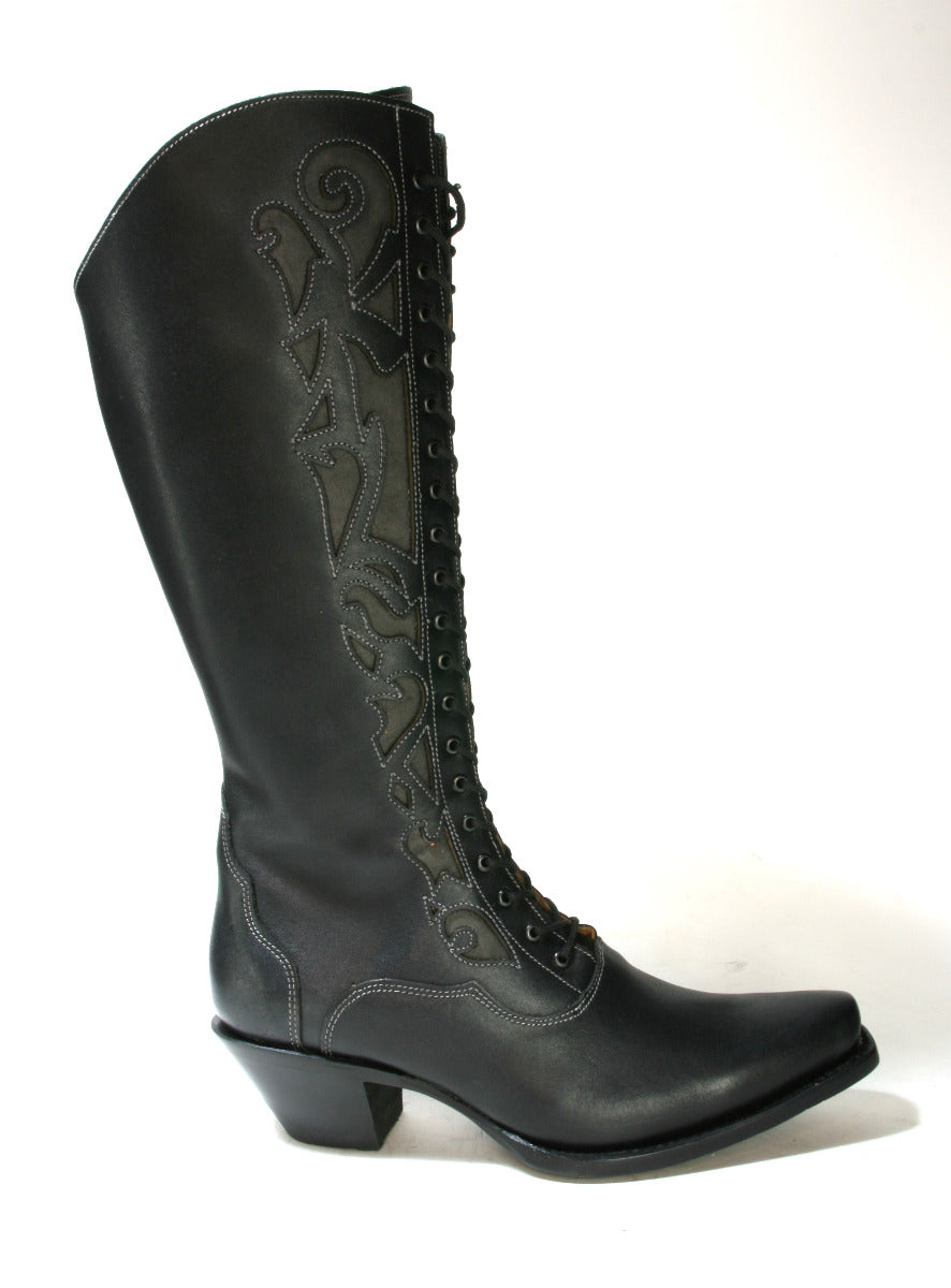 WBL-30 Stars and Stripes Lace-Up Boots Black