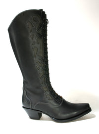 WBL-30 Stars and Stripes Lace-Up Boots Black