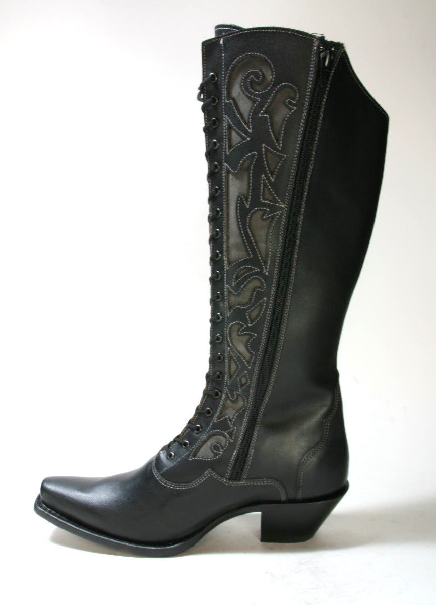 WBL-30 Stars and Stripes Lace-Up Boots Black