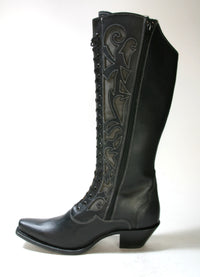 WBL-30 Stars and Stripes Lace-Up Boots Black