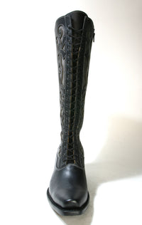 WBL-30 Stars and Stripes Lace-Up Boots Black