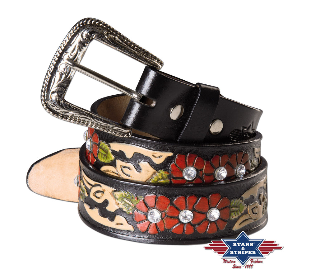 Gürtel Stars and Stripes wg-105 Flower Black