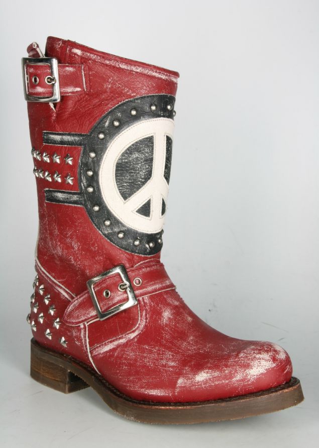 Boots By Boots 11027 Sendra Engineer CHIQUITA Raspado Rojo Peace