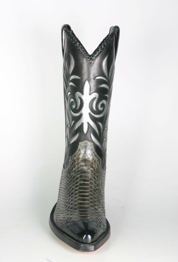 Boots By Boots 2324 Tony Mora Cowboystiefel Python Gris Negro Exotische Leder Men
