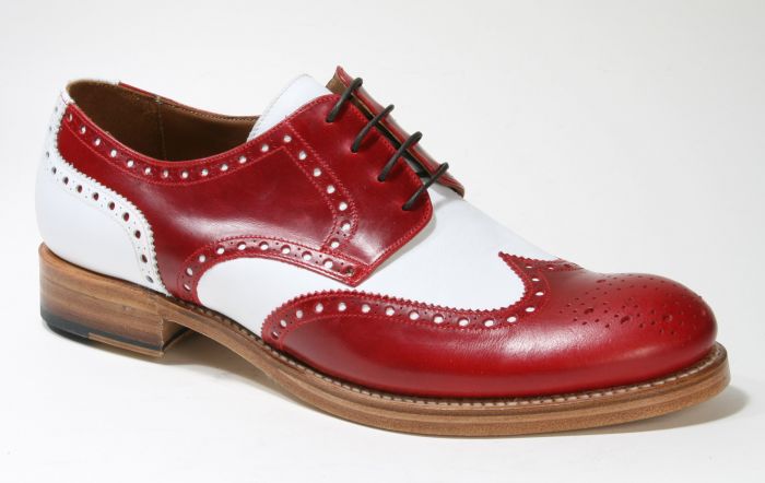 37830 Sendra Halbschuhe Budapester Rojo X Blanco