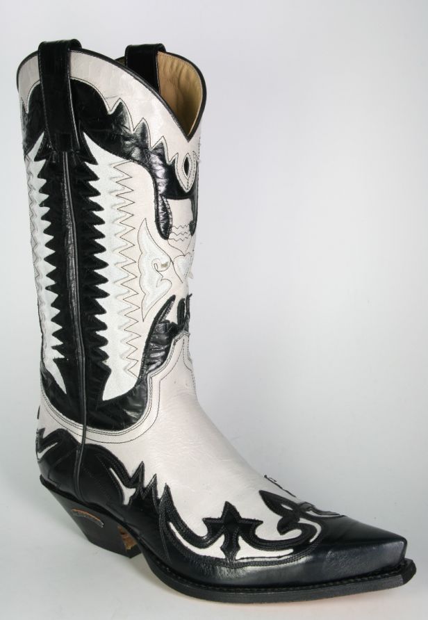 Boots By Boots 3840 Sendra Cowboystiefel schwarz weiB