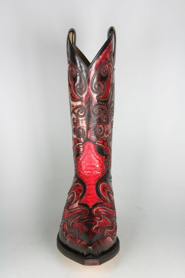 SENDRA BOOTS 7428 Denver 080 Rojo Herren Stiefel Cowboystiefel Python Leder Rot 