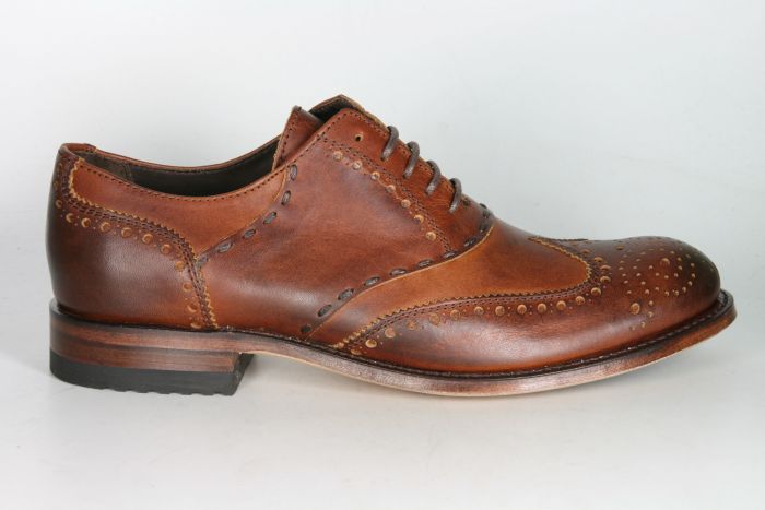 37830 Sendra Halbschuhe Budapester Rojo X Blanco Rahmengenähte Schuhe 