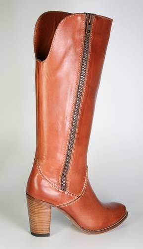 Tall cognac leather boots on sale