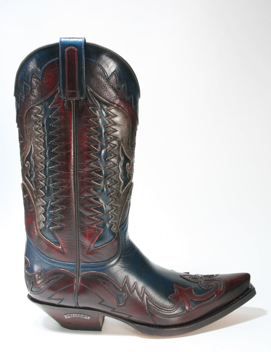 3840 Sendra Cowboy Boots Hurricane Rojo Ducados Red Blue | eBay