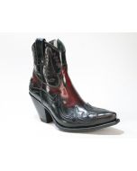 16695 Sendra Boots GORCA Flora Negro Flora Rojo Dirty