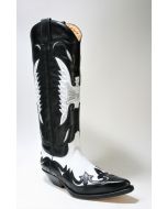 17355 Sendra Hochschaft Cowboystiefel Laca Negro Laca Blanco