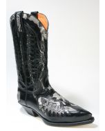 2720 Sendra Cowboystiefel Cuervo Flor. Negro Python Natural