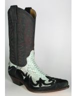 3241 Cowboystiefel Sendra Pelo Negro Python Turquesa