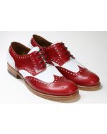 37830 Sendra Halbschuhe Budapester Rojo X Blanco