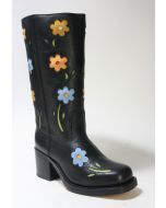 4755 Sendra Stiefel TOLEDO Negro Flowerpower