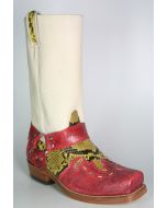 6074 Sancho Bikerboots Quersia Rojo Python gelb