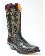  7428 Sendra Cowboystiefel Denver Rojo Python Navy