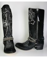 9362 Sendra Stiefel Pony Negro Plata Kreuz