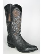 2C01 Cuadra Cowboystiefel Straussenleder Black