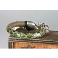 513 Lederarmband Python Verde