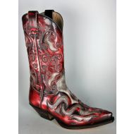 SENDRA BOOTS 7428 Denver 080 Rojo Herren Stiefel Cowboystiefel Python Leder Rot 