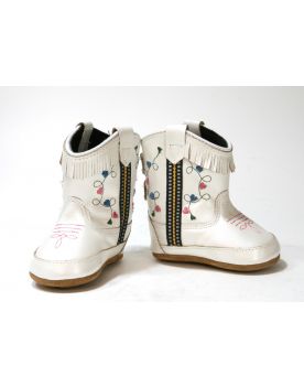 10044 Baby Boots Charlotte Silver White