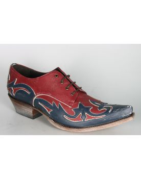 10066 Sendra Mezcal Schuhe Raspado Azul Rojo