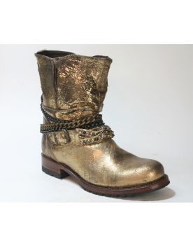 12065 Sendra Boots Bikerboots Metallic Gold