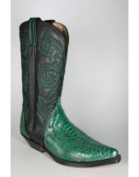 1254 Tony Mora Cowboystiefel Python Verde