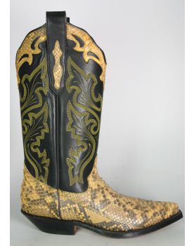 1284 Tony Mora Cowboystiefel Python Gelb