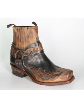 13887 Sendra Bikerboots BLUES Flota Tang Marron