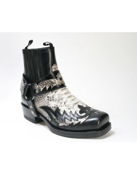 18437 13887 Sendra Bikerboots  STRONG Negro Python Natural