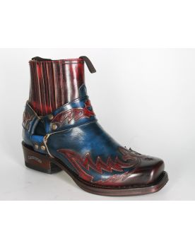 13887 Sendra Bikerboots BLUES Hurricane Rojo Ducados