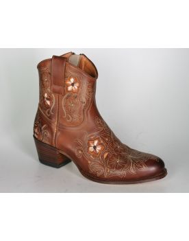 14194 Sendra Stiefelette Debora Sanoli Cognac Flower