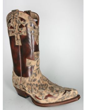 16115 Sendra Boots Leo Print Serr. Imit. Lince Flora Libano