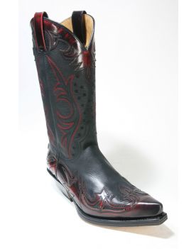 16374 Sendra Boots Cowboystiefel Flora Rojo Sprinter Negro